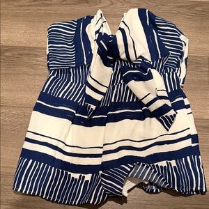 Lulu's Blue and White Striped Romper